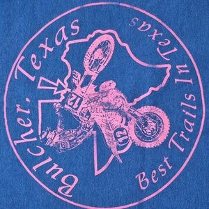 vtg 80s Single Stitch Silkscreen Tee S Vintage Texas Dirt Bike Motorcycle TShirt